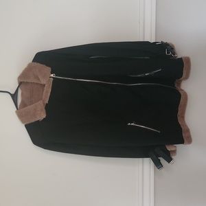 Fur lined black coat, size XXL (runs small), never worn